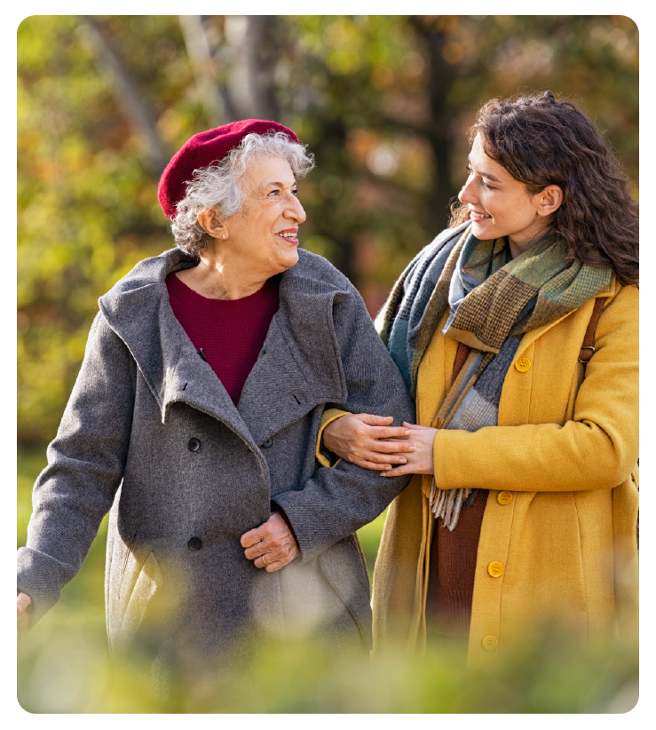 Two older women outdoors
